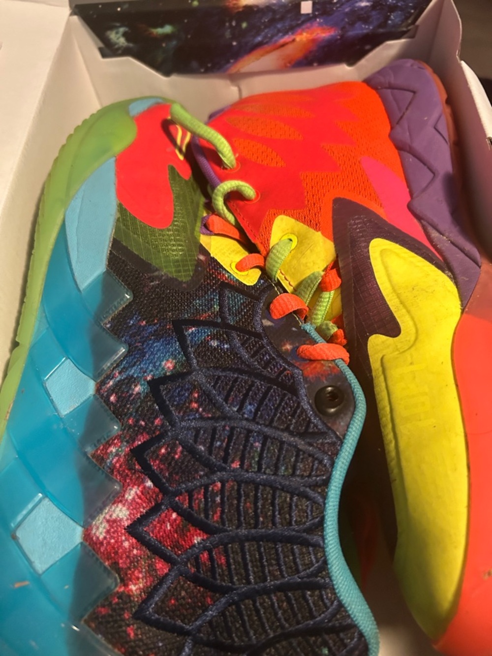 Puma Multicolor Galaxy-Print Sneakers with Neon Accents